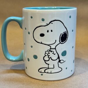 Peanuts Freckled Joy Turquoise Snoopy Mug. 17 oz.